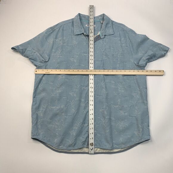 Tommy Bahama Shirt Mens XXL Breeze Blue Palms in Paradise Silk Hawaiian Jacquard - Picture 5 of 11